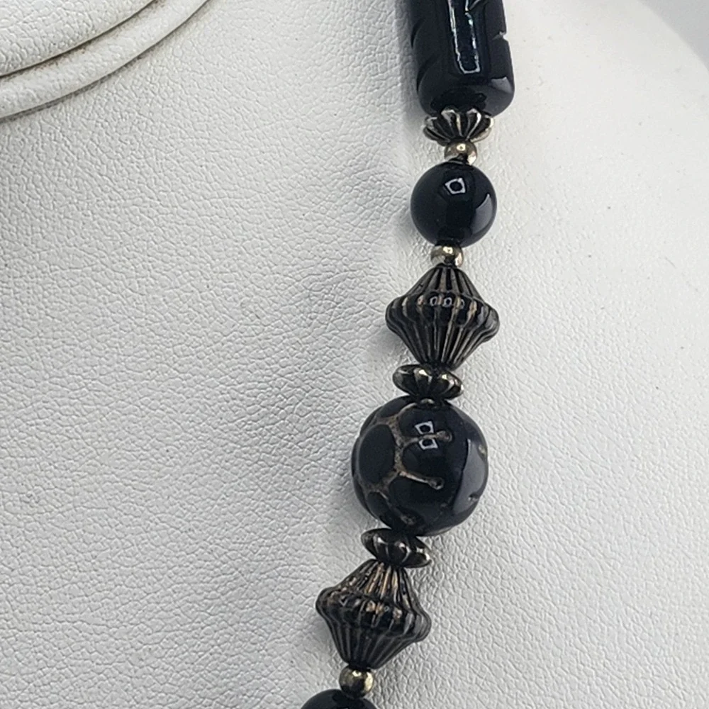 Vintage Black Bead‎ Choker Necklace